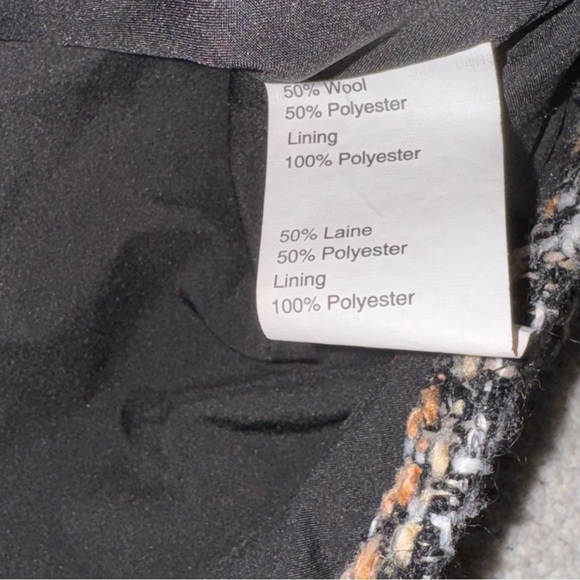 THAKOON Wool Blend Tweed Fur Moto Jacket Coat Biker Wide Notch Collar - Picture 11 of 11